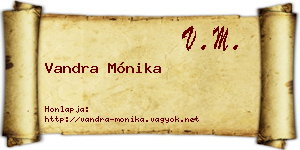 Vandra Mónika névjegykártya