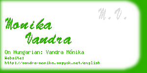 monika vandra business card