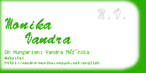 monika vandra business card